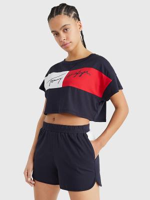 Bañadores Tommy Hilfiger Colour-Blocked Cropped Mujer Azules | TH847HQF