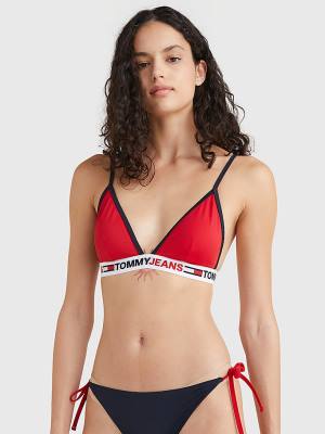 Bañadores Tommy Hilfiger Fixed Triangle Bikini Top Mujer Rojas | TH273FUS