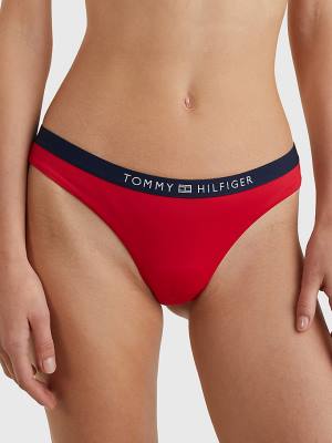 Bañadores Tommy Hilfiger Logo Waistband Brazilian Bikini Bottoms Mujer Rojas | TH142VKW