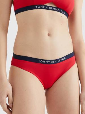 Bañadores Tommy Hilfiger Logo Waistband Classic Bikini Bottoms Mujer Rojas | TH709GBE
