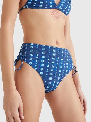 Bañadores Tommy Hilfiger Shibori Ruched Bikini Bottoms Mujer Azules | TH014FQO