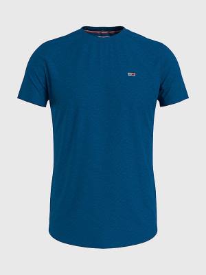Camiseta Tommy Hilfiger Classics Slim Fit Hombre Azules | TH829QAM