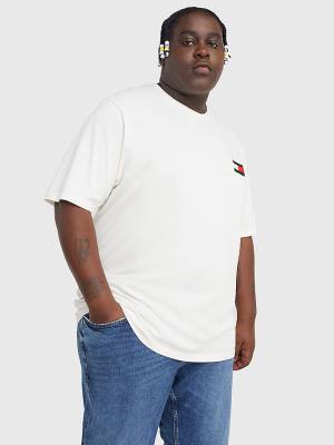 Camiseta Tommy Hilfiger Plus Organic Algodon Boxy Hombre Blancas | TH059NQY