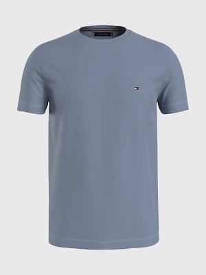 Camiseta Tommy Hilfiger Plus Stretch Organic Algodon Slim Fit Hombre Azules | TH087PAS