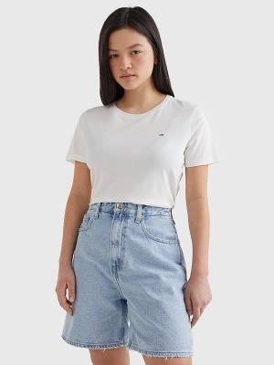 Camiseta Tommy Hilfiger Soft Jersey Mujer Blancas | TH659SVA