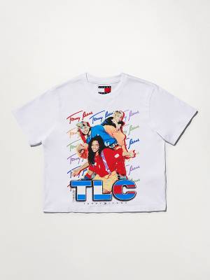 Camiseta Tommy Hilfiger Tommy Revisited TLC Cropped Mujer Blancas | TH481FHS