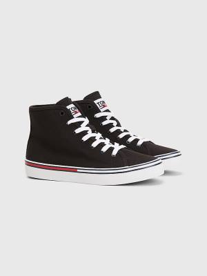 Zapatillas Tommy Hilfiger Essential High-Top Lona Mujer Negras | TH539MBR