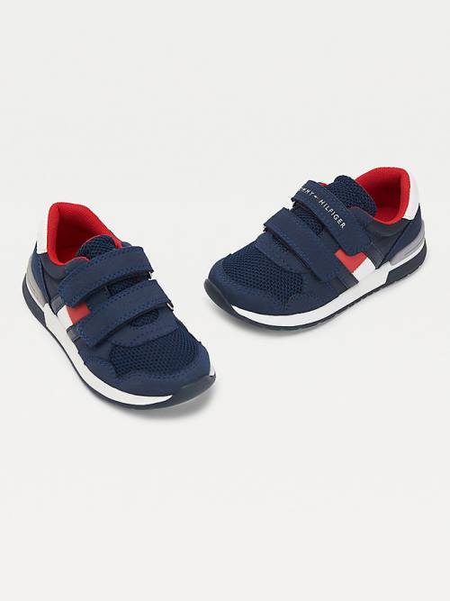Zapatillas Tommy Hilfiger Mixed Texture Hook And Loop Niño Azules | TH182AWF